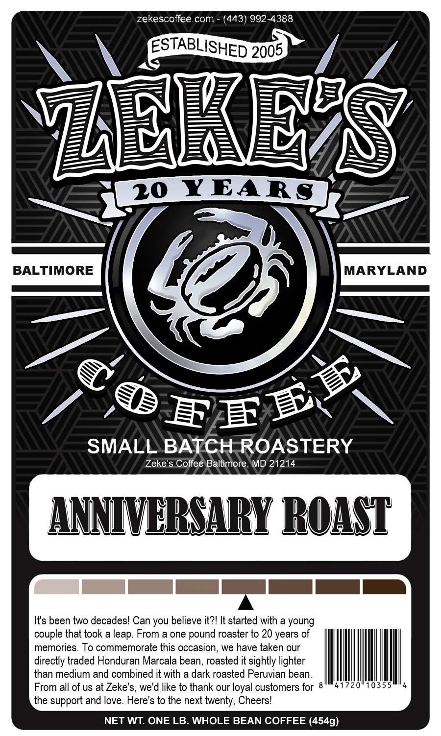 Anniversary Roast, 1 lb (16 oz) – Zeke's Coffee