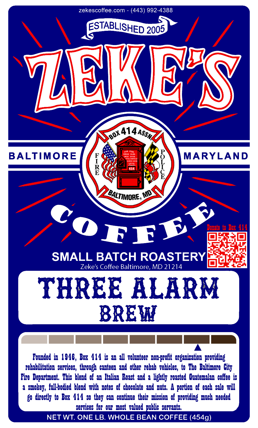 Three Alarm Brew, 1 lb (16 oz) – Zeke's Coffee