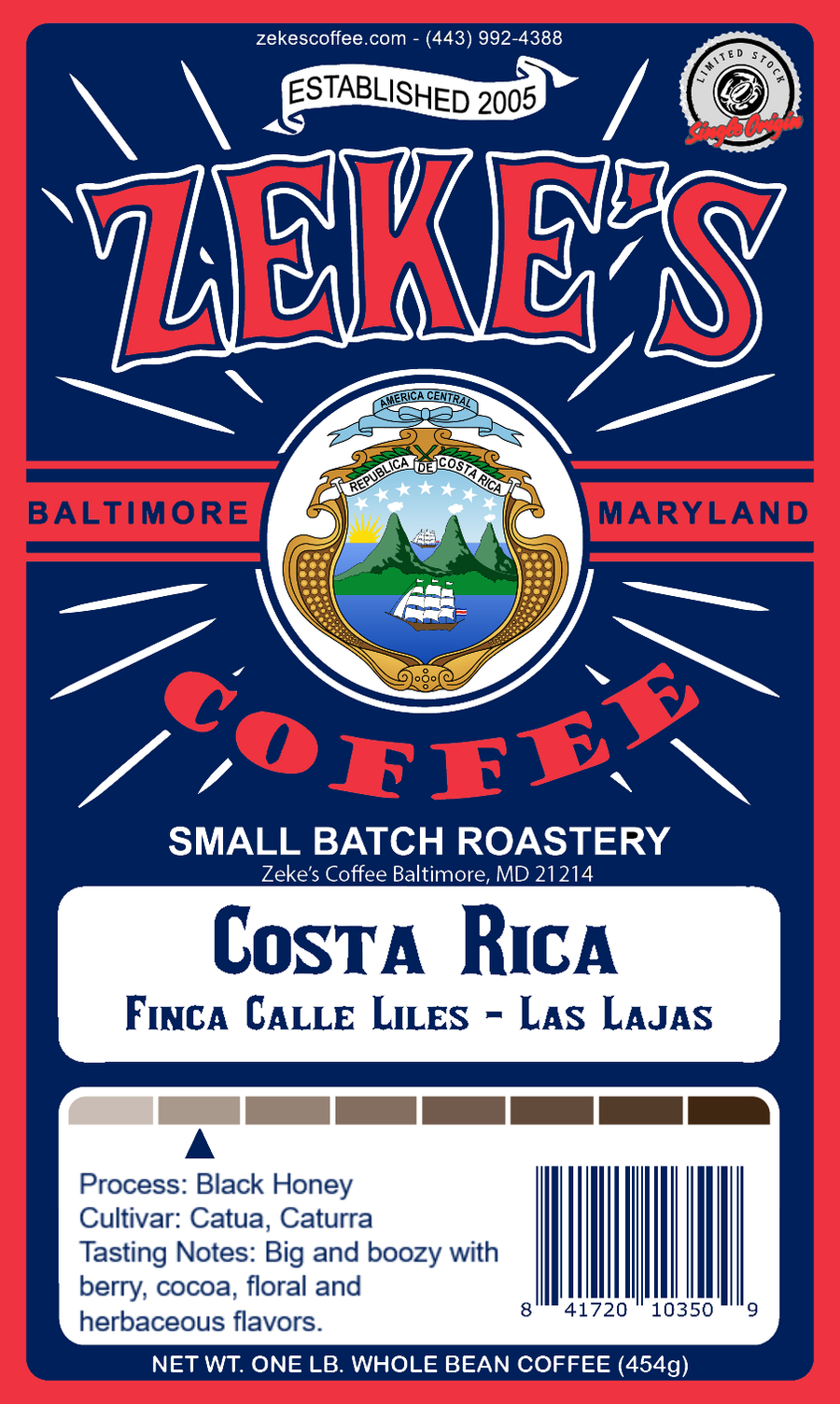 Costa Rica Finca Calle Liles - Las Lajas, 1 lb (16 oz)