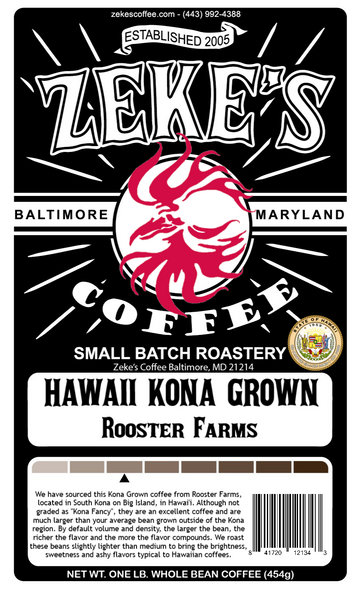 Hawaii Kona Grown - Rooster Farms, 12 oz bag
