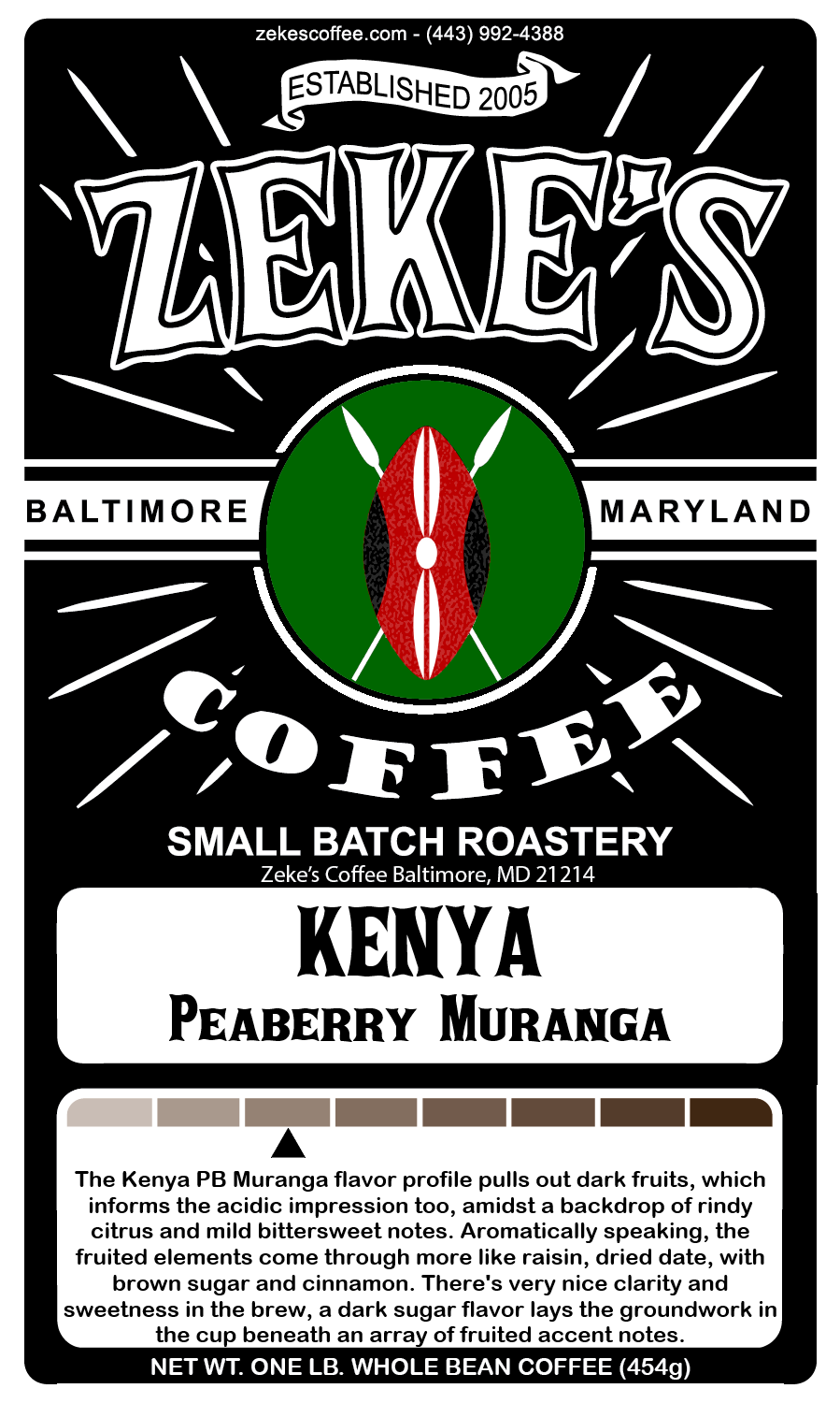 Kenya Peaberry Muranga, 1 lb (16 oz)